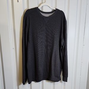 Eddie Bauer Charcoal Long Sleeve Thermal Shirt Waffle Knit Size 2XL